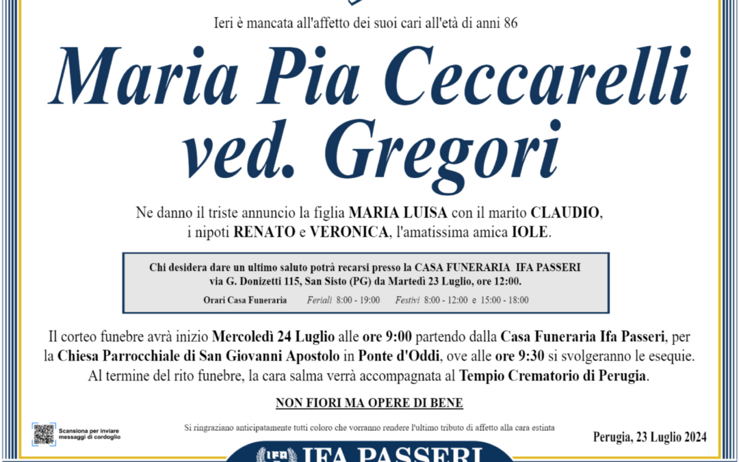 Maria Pia Ceccarelli ved. Gregori