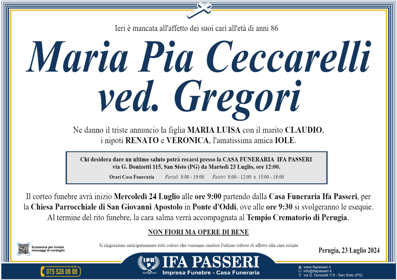Maria Pia Ceccarelli ved. Gregori