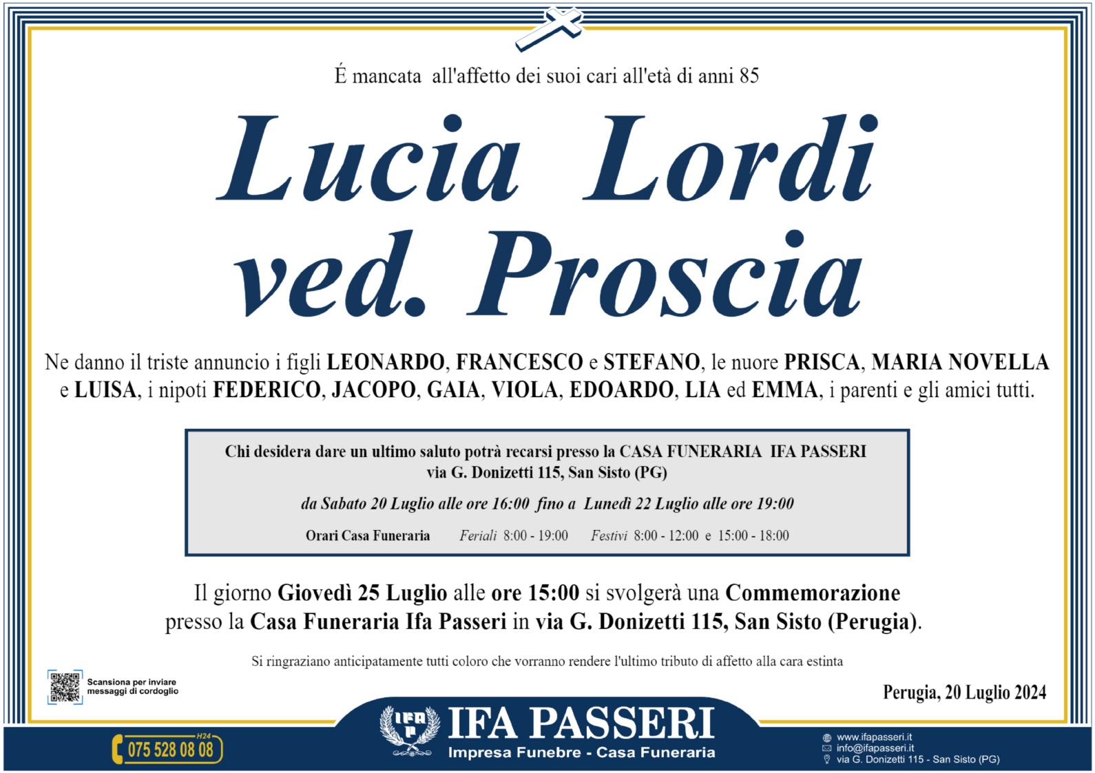 Lucia Lordi ved. Proscia