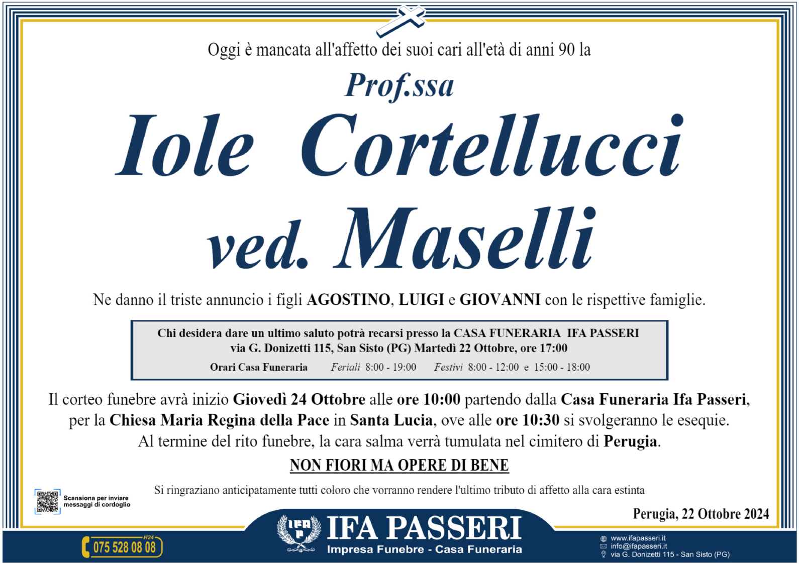 Prof.ssa Iole Cortellucci ved. Maselli