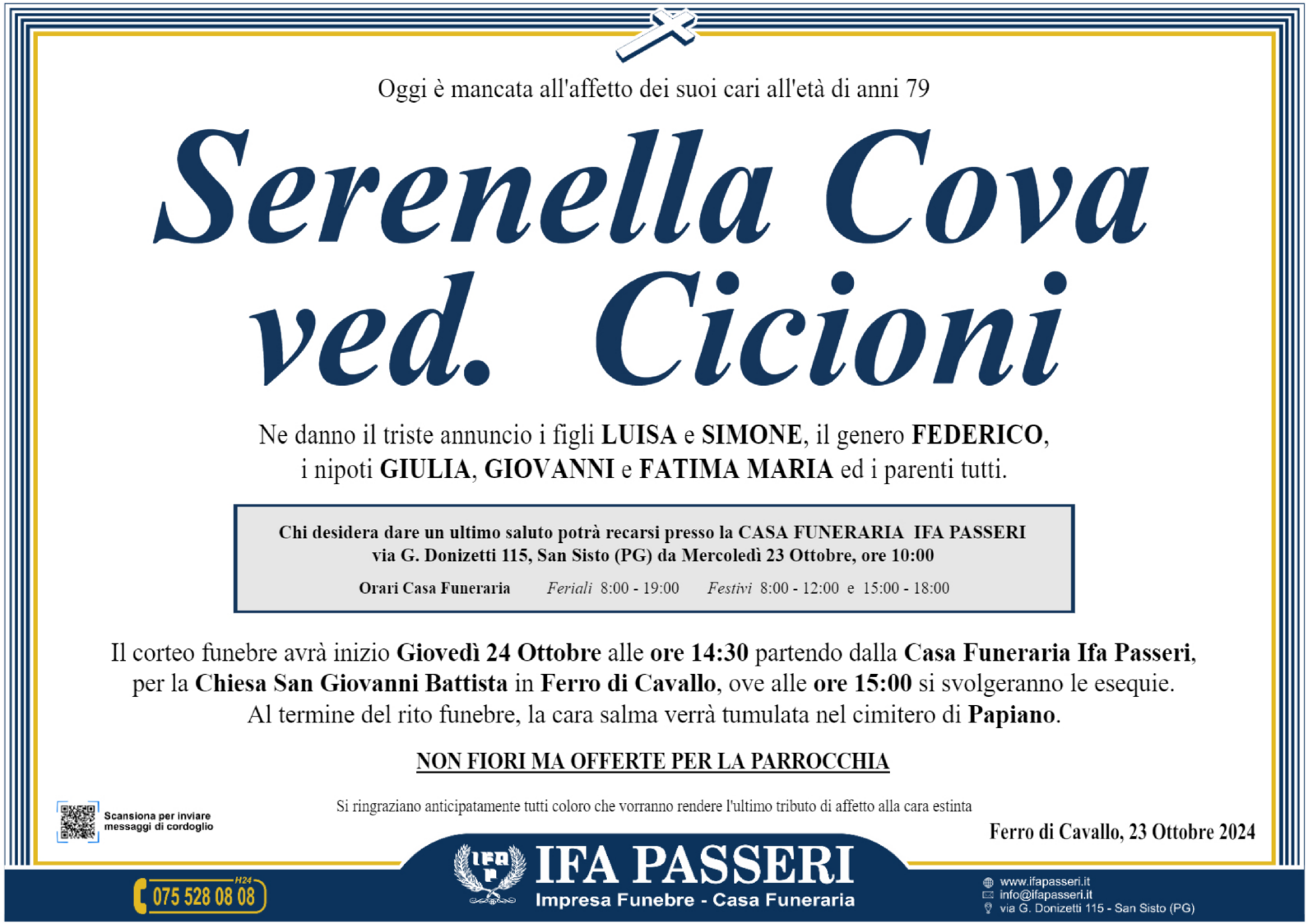 Serenella Cova ved. Cicioni