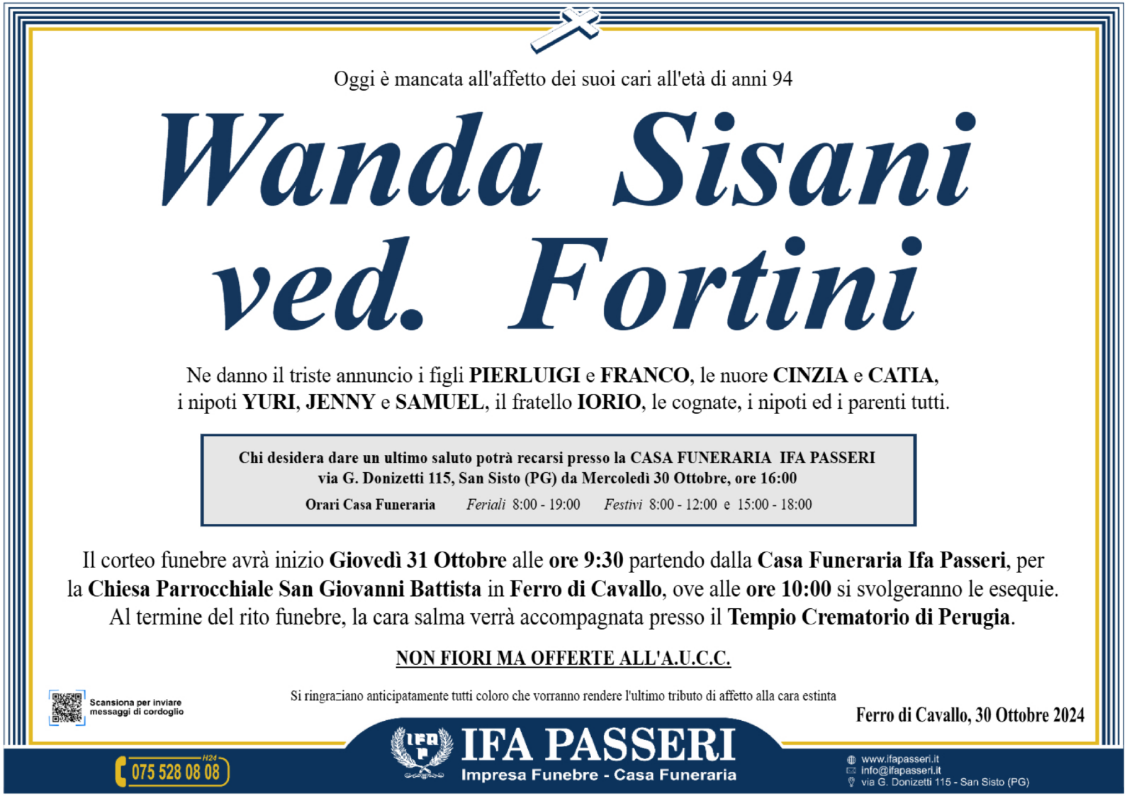 Wanda Sisani ved. Fortini