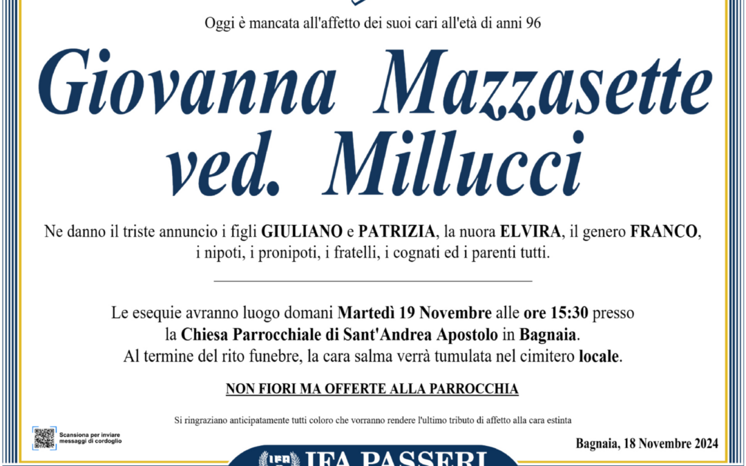 Giovanna Mazzasette ved. Millucci