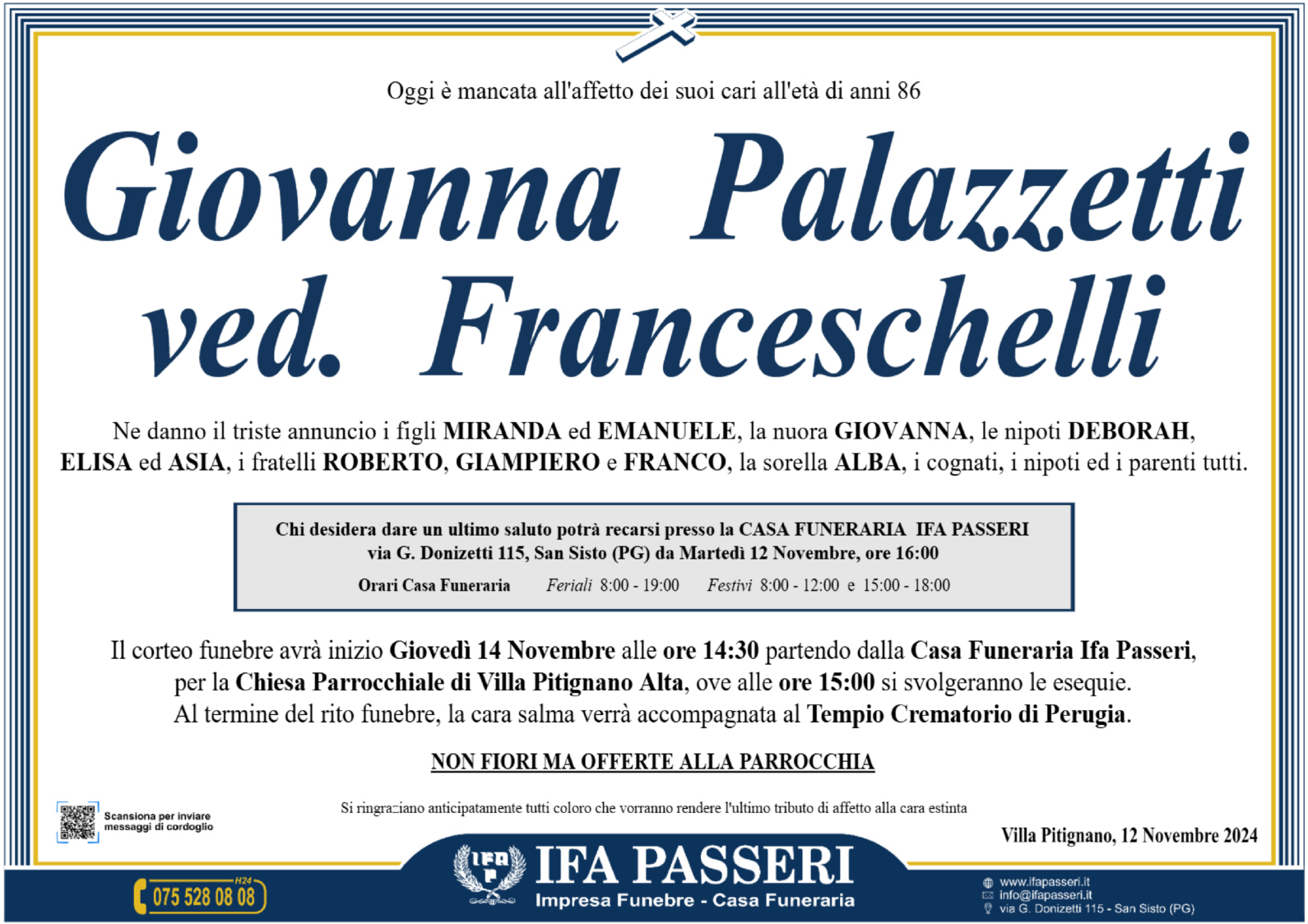 Giovanna Palazzetti ved. Franceschelli