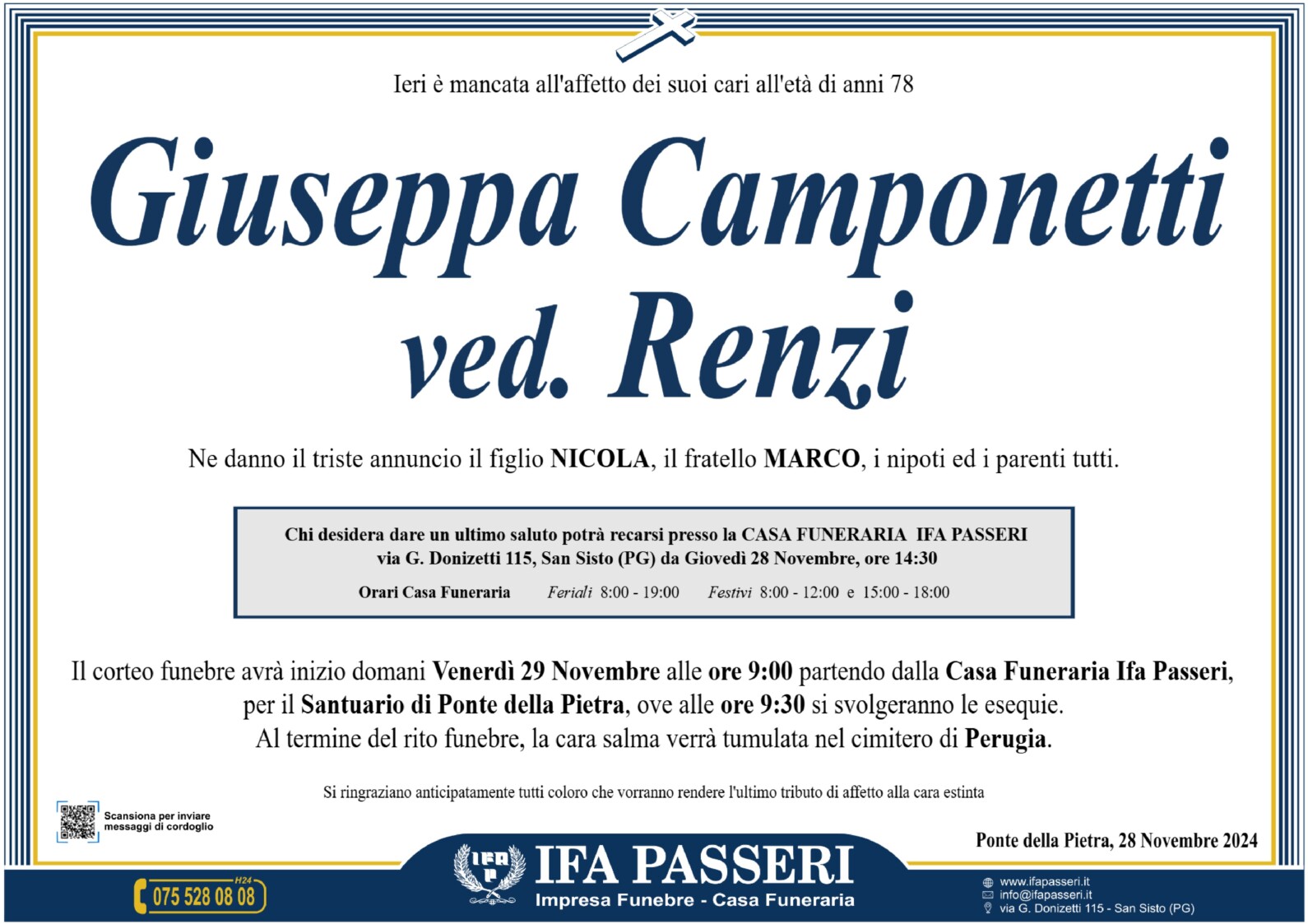 Giuseppa Camponetti ved. Renzi