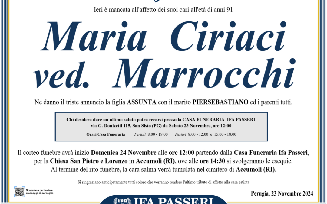 Maria Ciriaci ved. Marrocchi