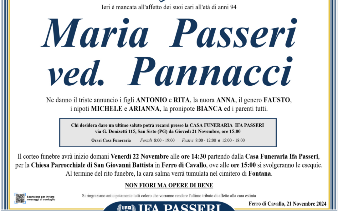 Maria Passeri ved. Pannacci