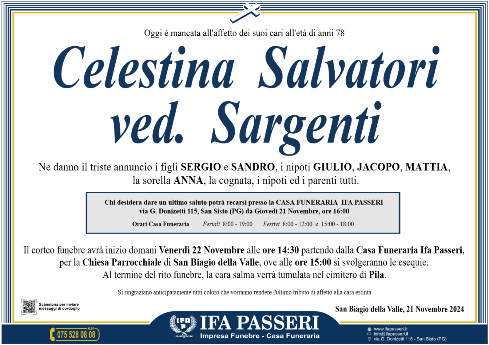 Celestina Salvatori ved. Sargenti