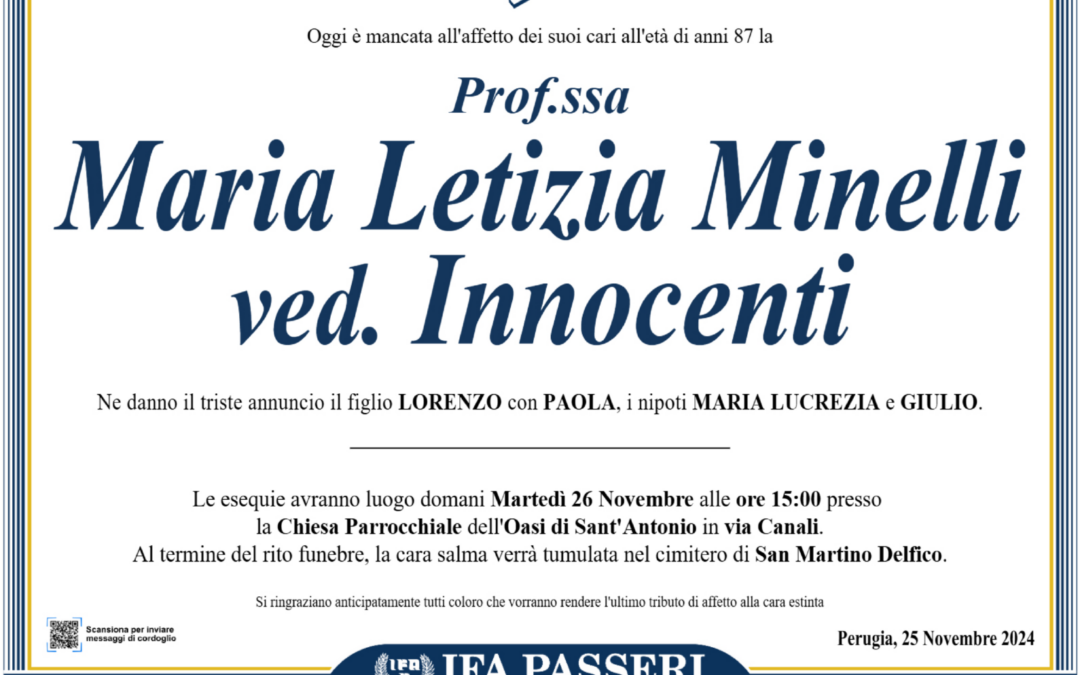 Maria Letizia Minelli ved. Innocenti