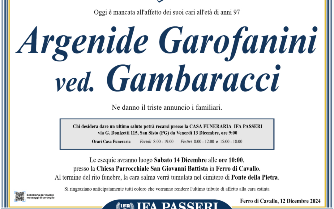 Argenide Garofanini ved. Gambaracci