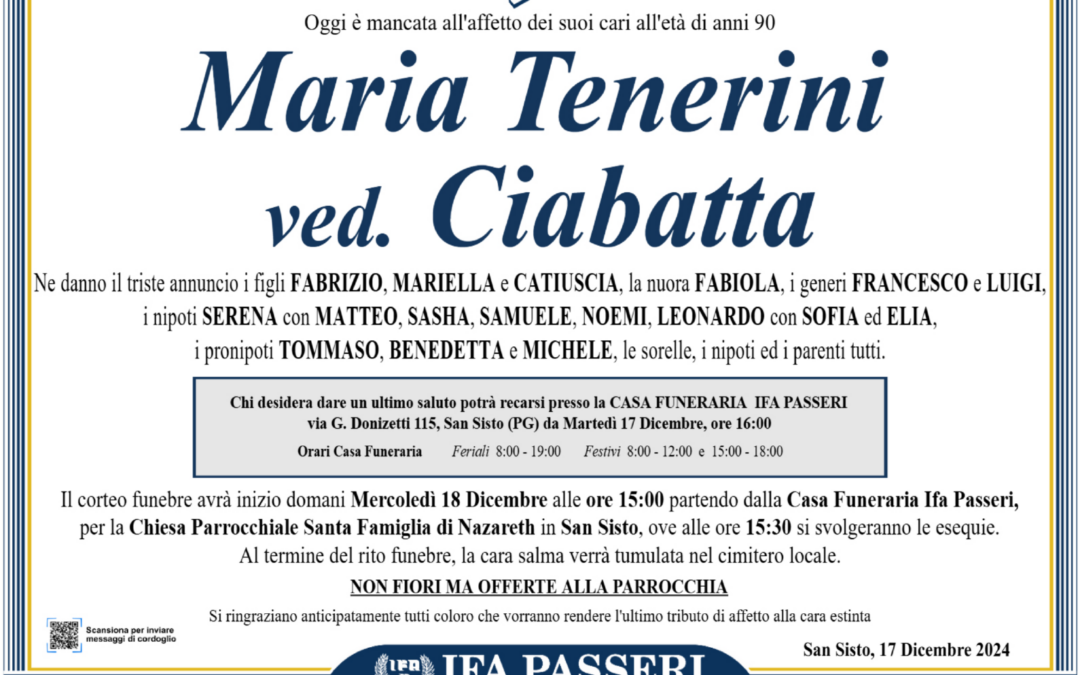 Maria Tenerini ved. Ciabatta