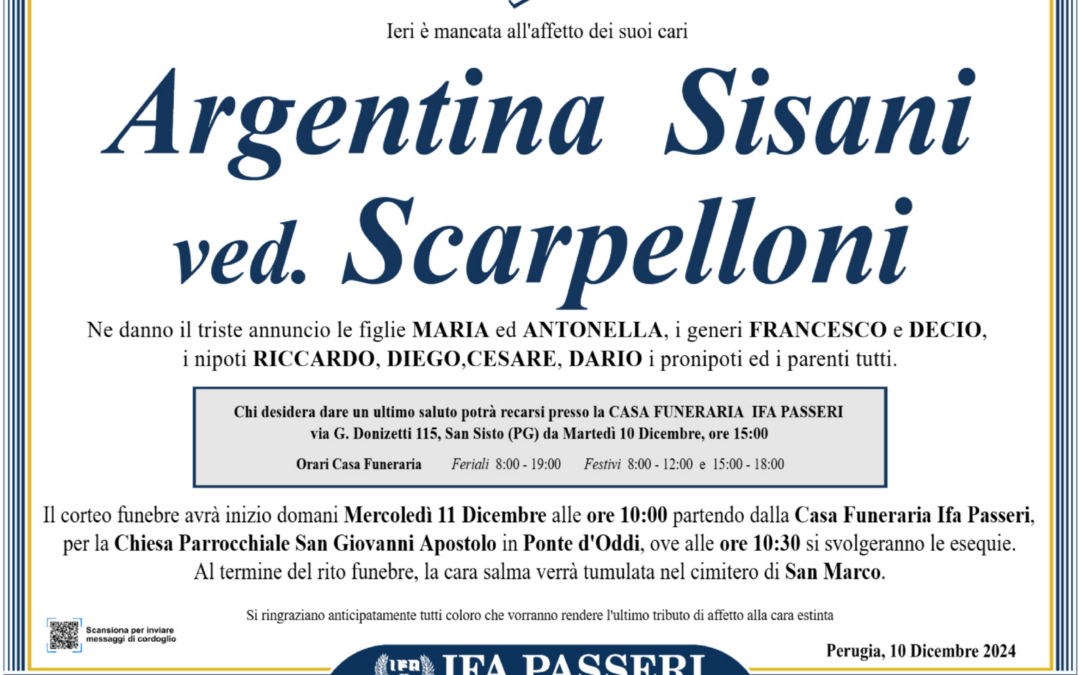 Argentina Sisani ved. Scarpelloni