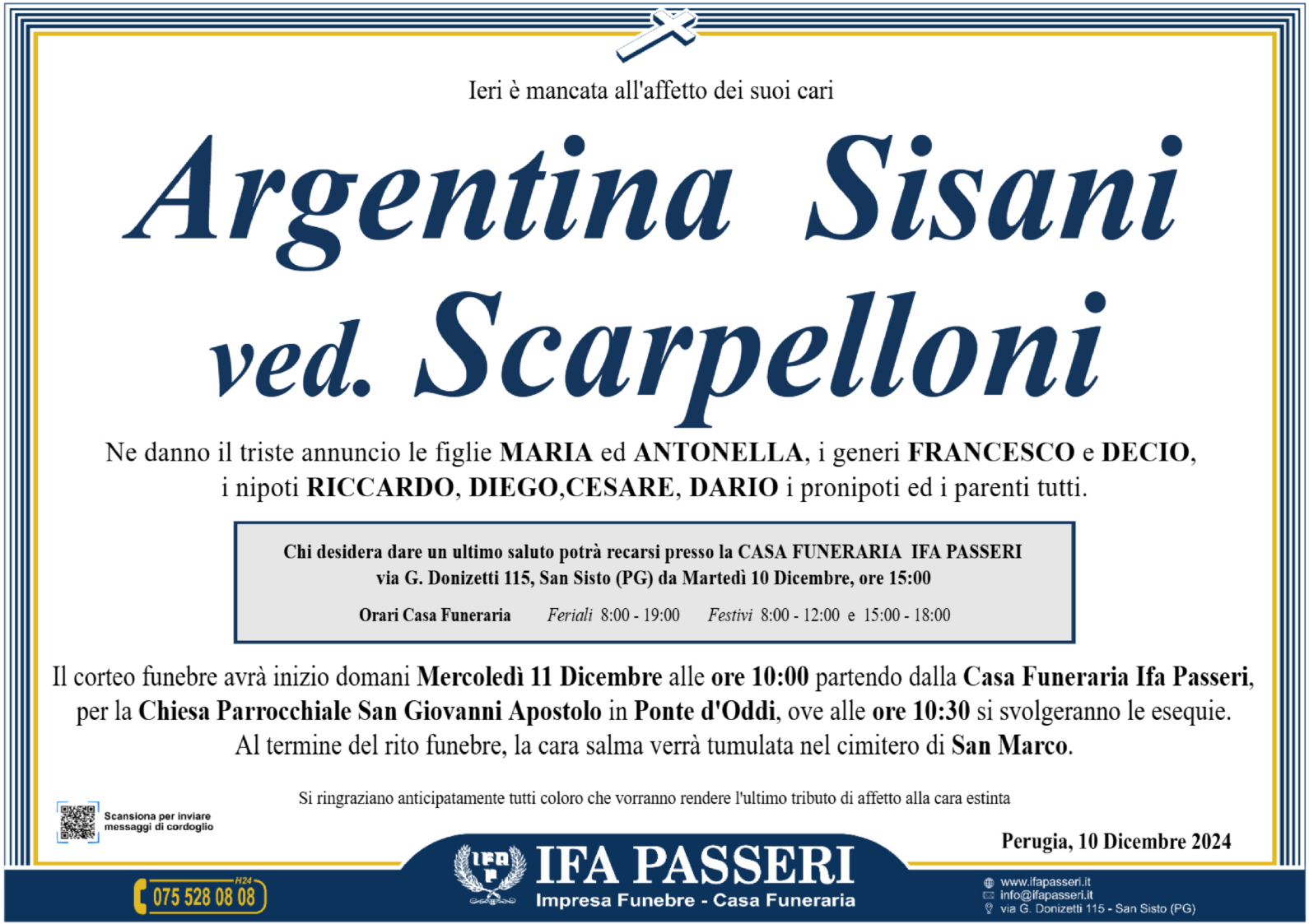 Argentina Sisani ved. Scarpelloni