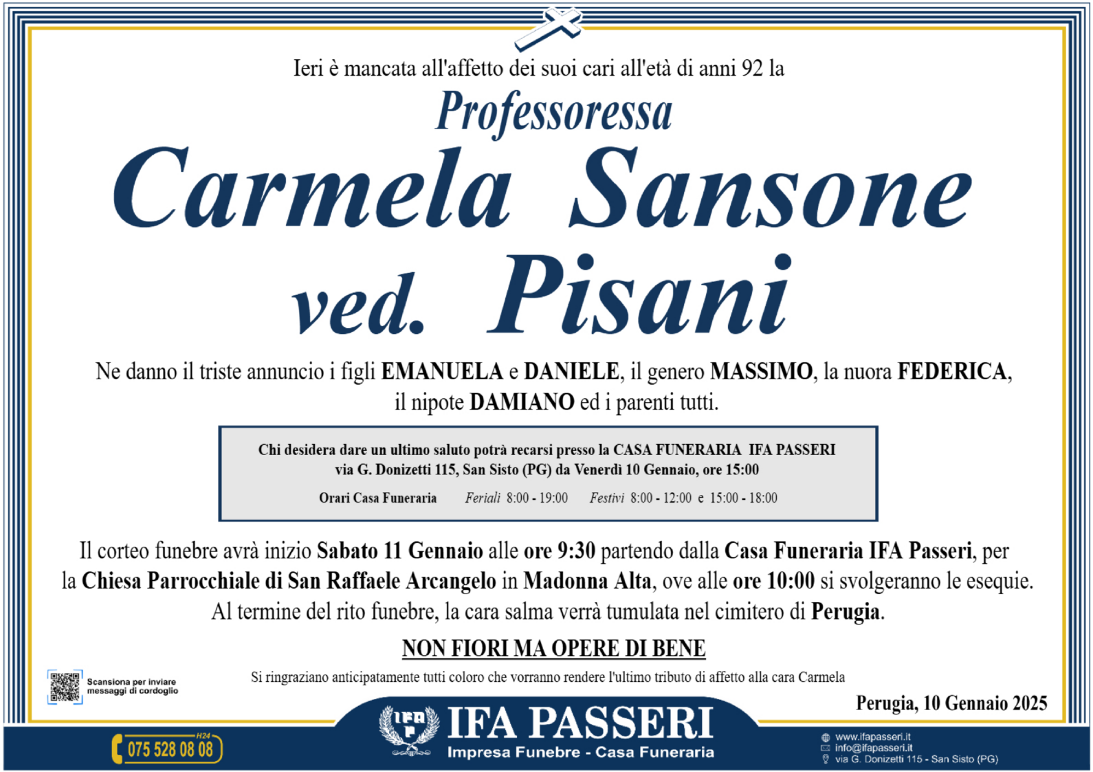 Carmela Sansone ved. Pisani