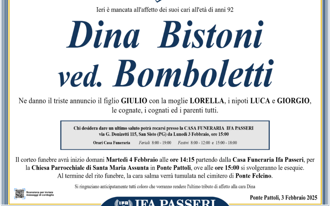 Dina Bistoni ved. Bomboletti