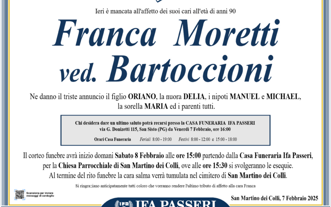 Franca Moretti ved. Bartoccioni