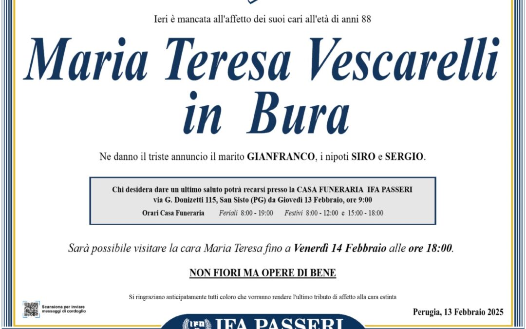 Maria Teresa Vescarelli in Bura