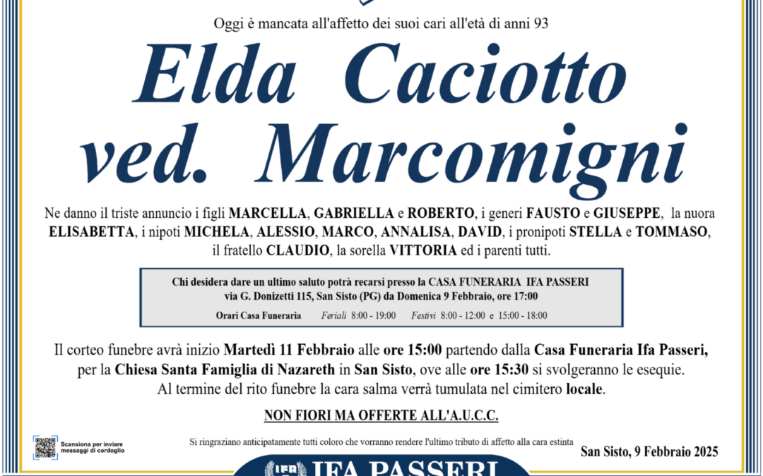 Elda Caciotto ved. Marcomigni