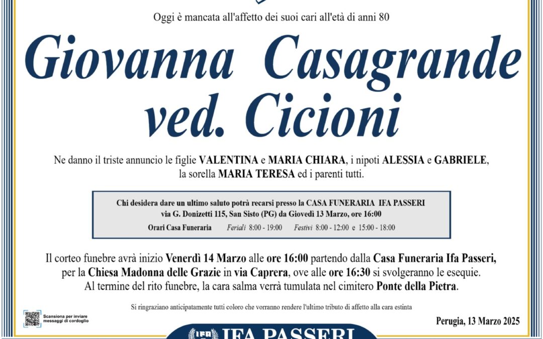 Giovanna Casagrande ved. Cicioni