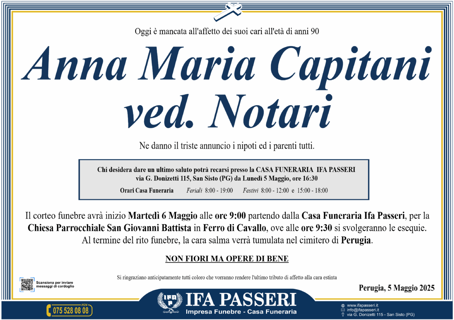 Anna Maria Capitani ved. Notari
