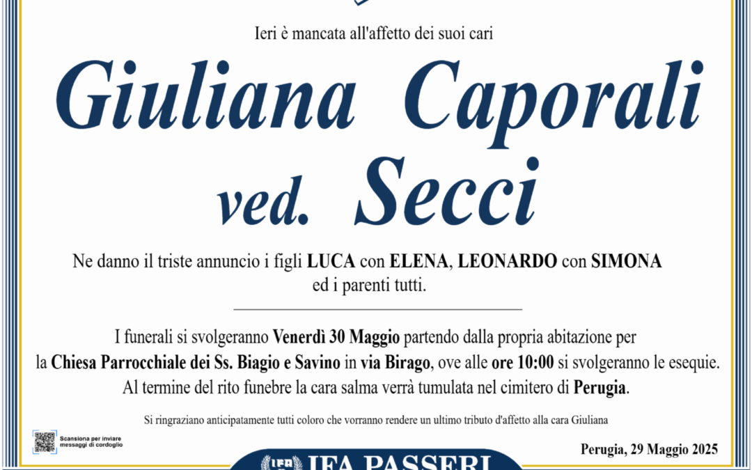 Giuliana  Caporali ved.  Secci