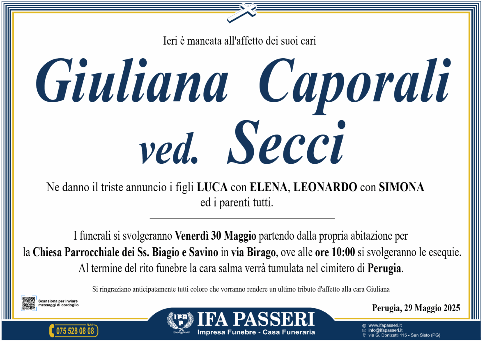 Giuliana  Caporali ved.  Secci