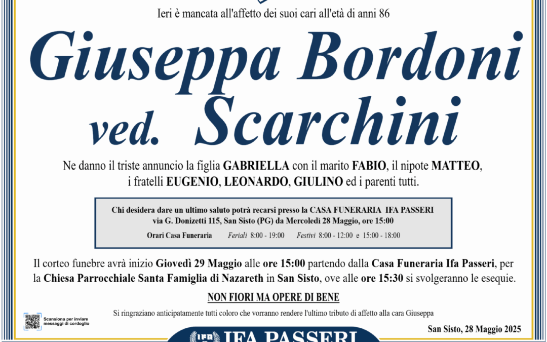 Giuseppa Bordoni ved. Scarchini