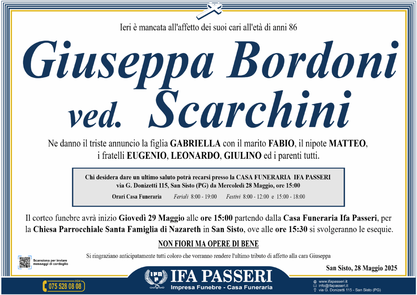 Giuseppa Bordoni ved. Scarchini