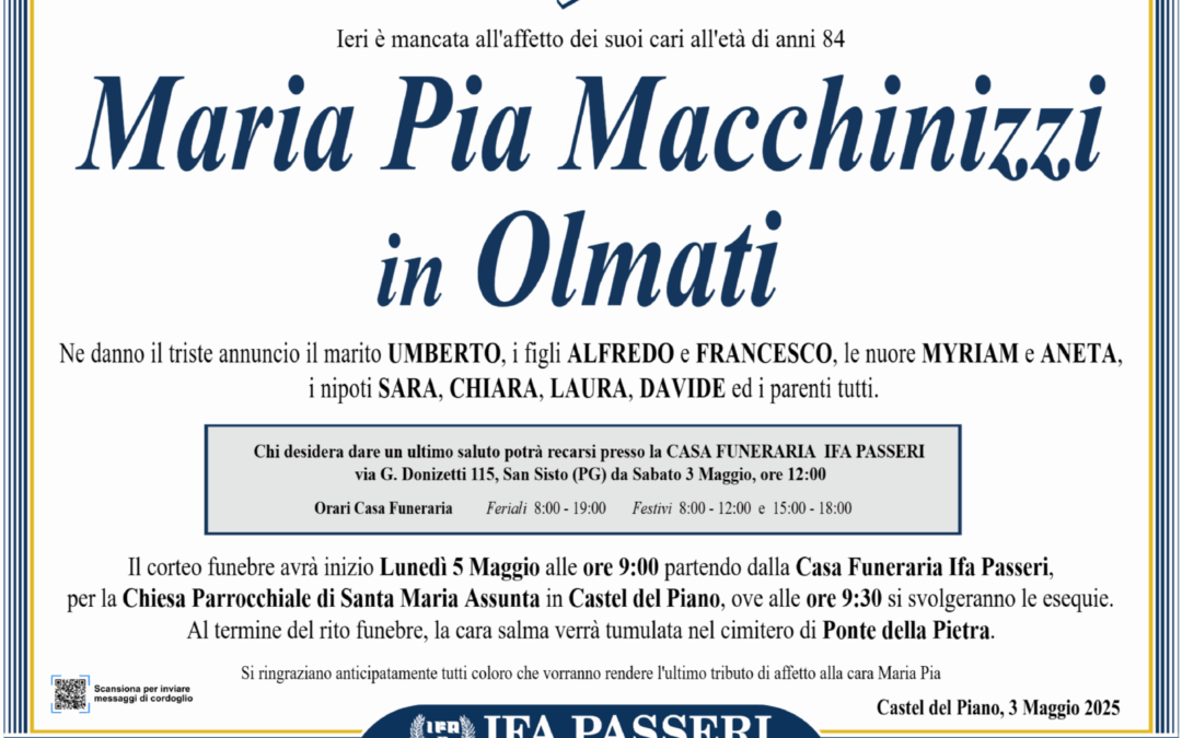 Maria Pia Macchinizzi in Olmati