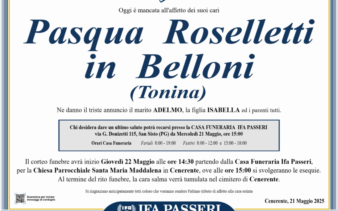 Pasqua Roselletti in Belloni (Tonina)
