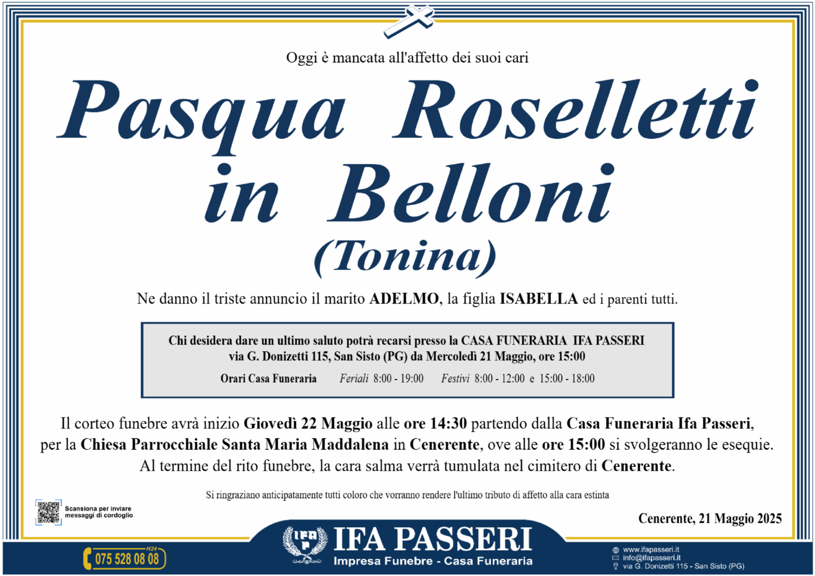 Pasqua Roselletti in Belloni (Tonina)