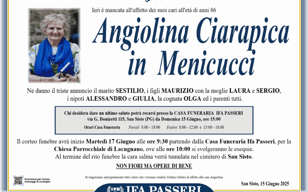 Angiolina Ciarapica in Menicucci
