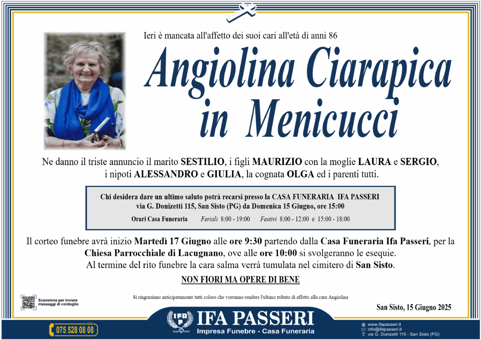 Angiolina Ciarapica in Menicucci