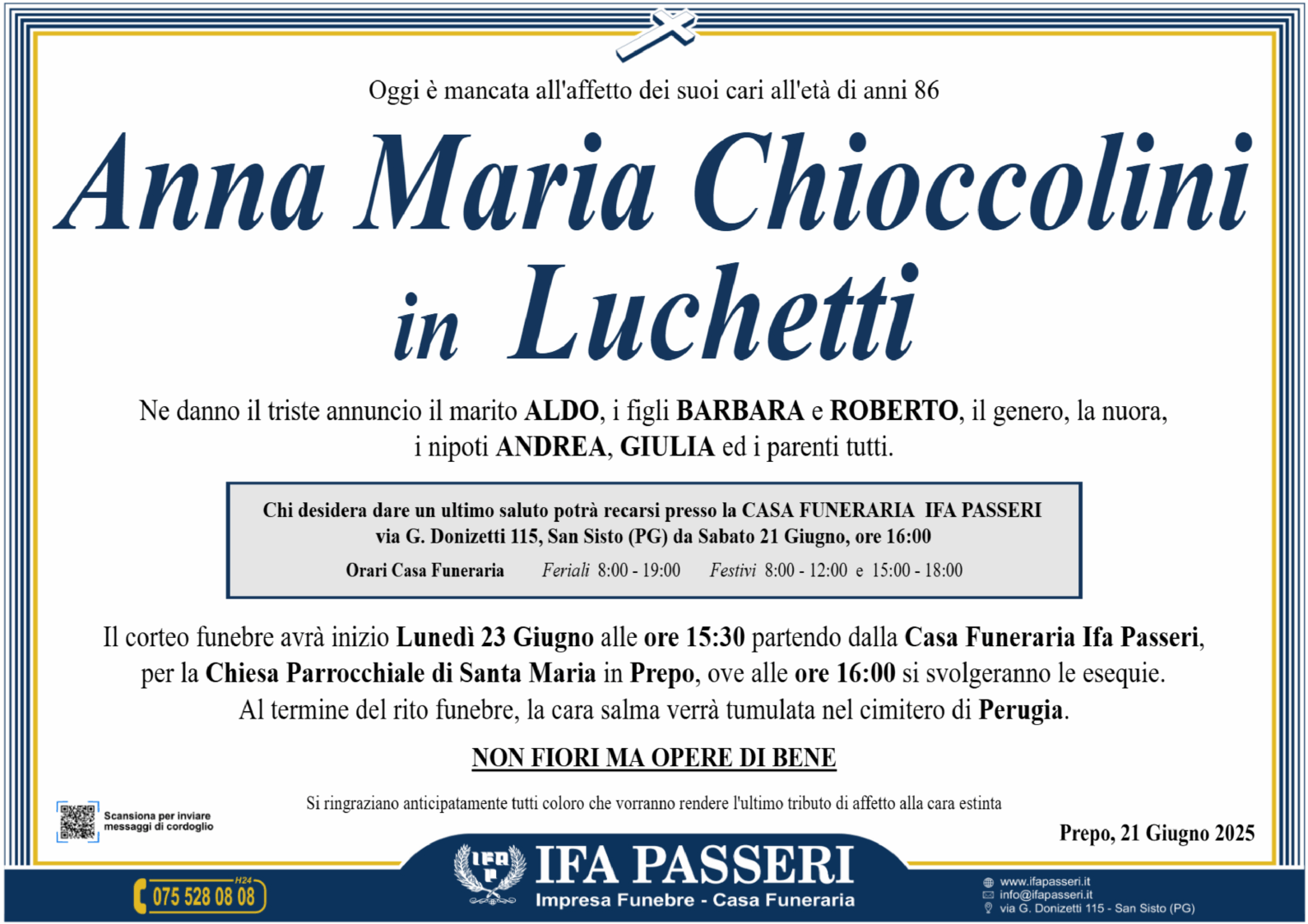 Anna Maria Chioccolini in Luchetti