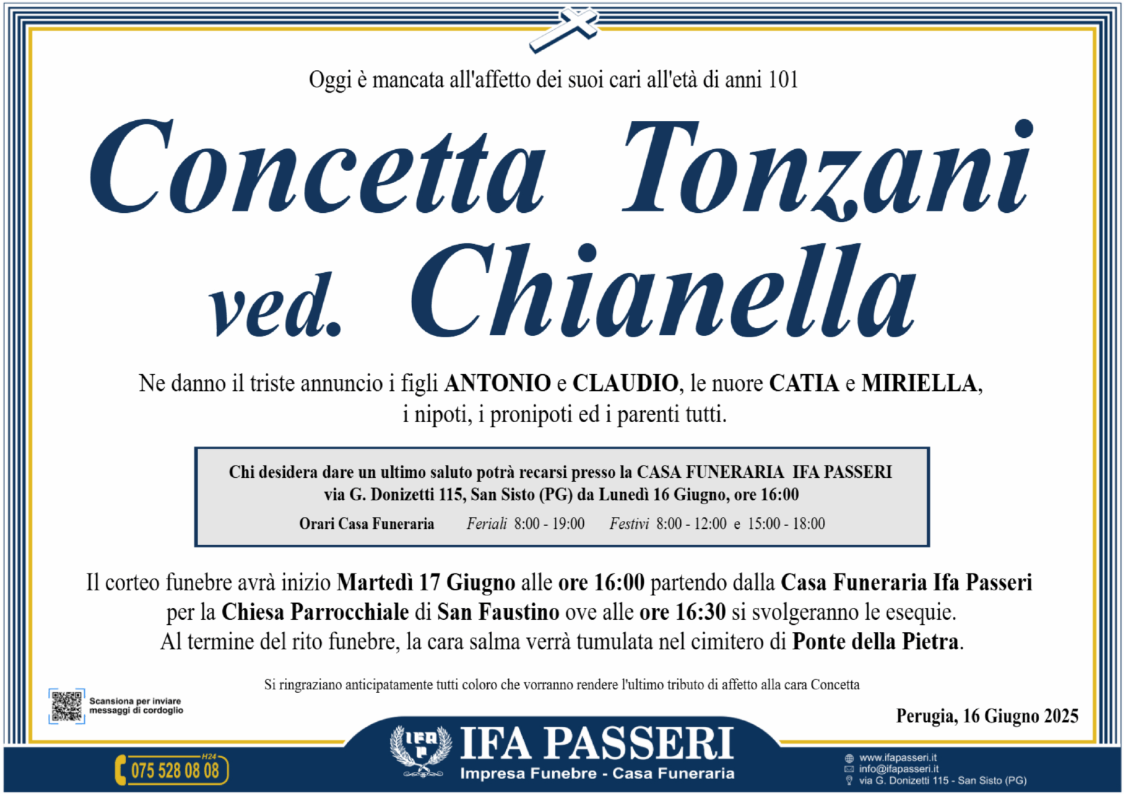 Concetta Tonzani ved. Chianella