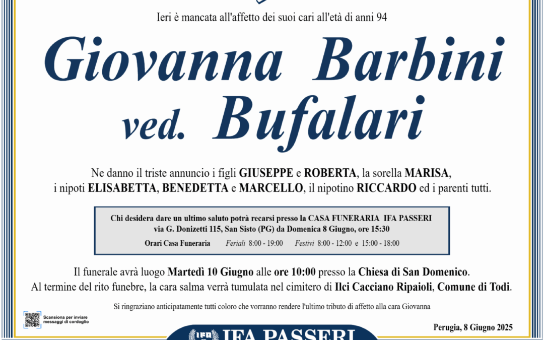 Giovanna Barbini ved. Bufalari