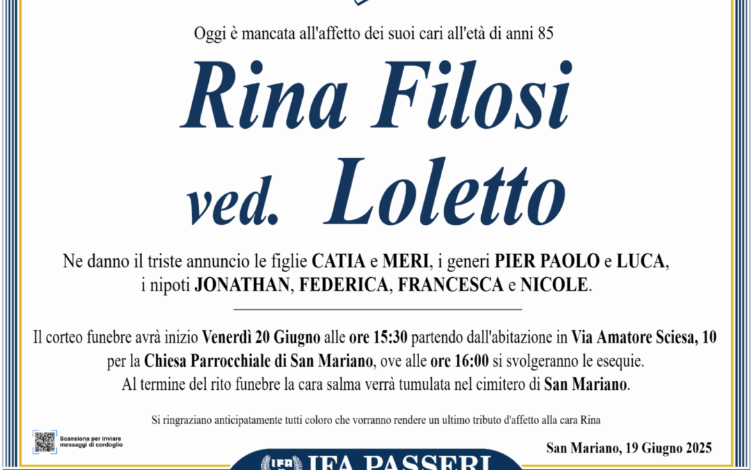 Rina Filosi ved. Loletto