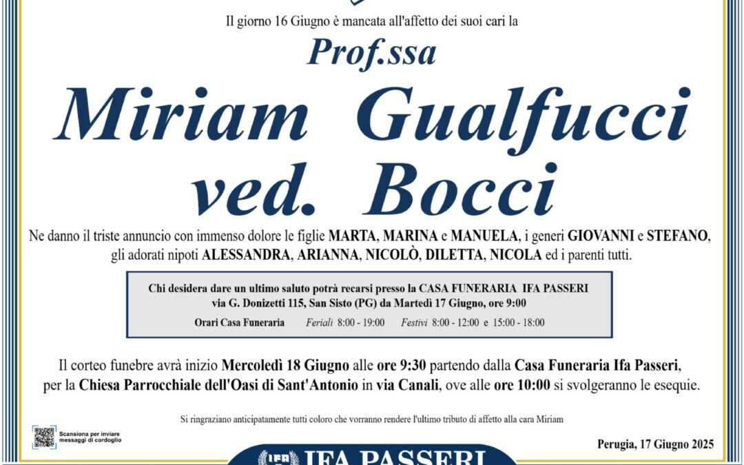 Miriam Gualfucci ved. Bocci