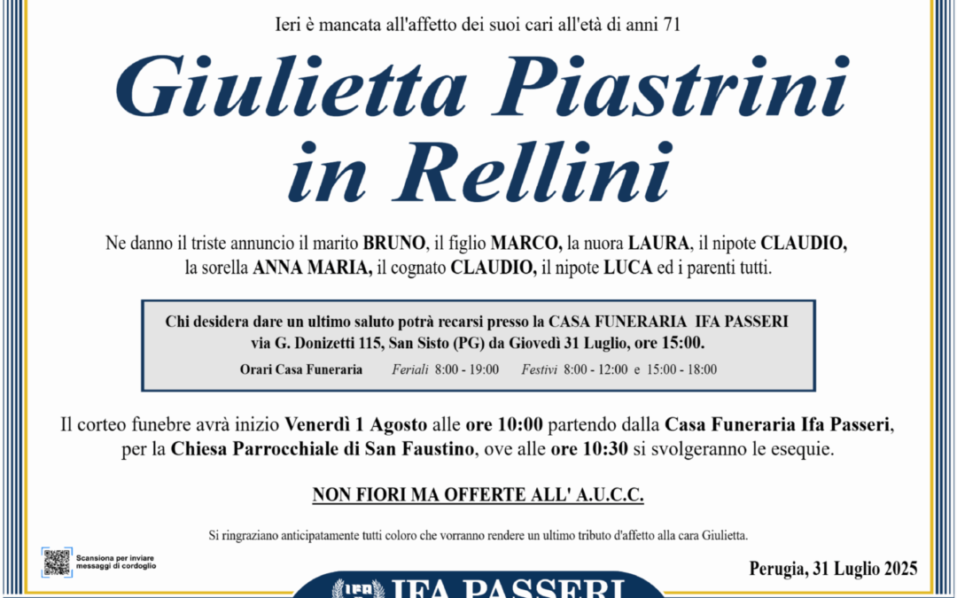 Giulietta Piastrini in Rellini