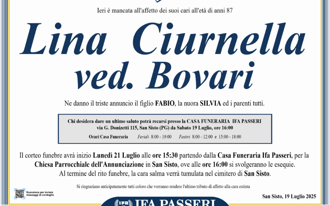 Lina Ciurnella ved. Bovari