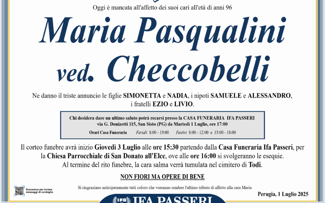 Maria Pasqualini ved. Checcobelli