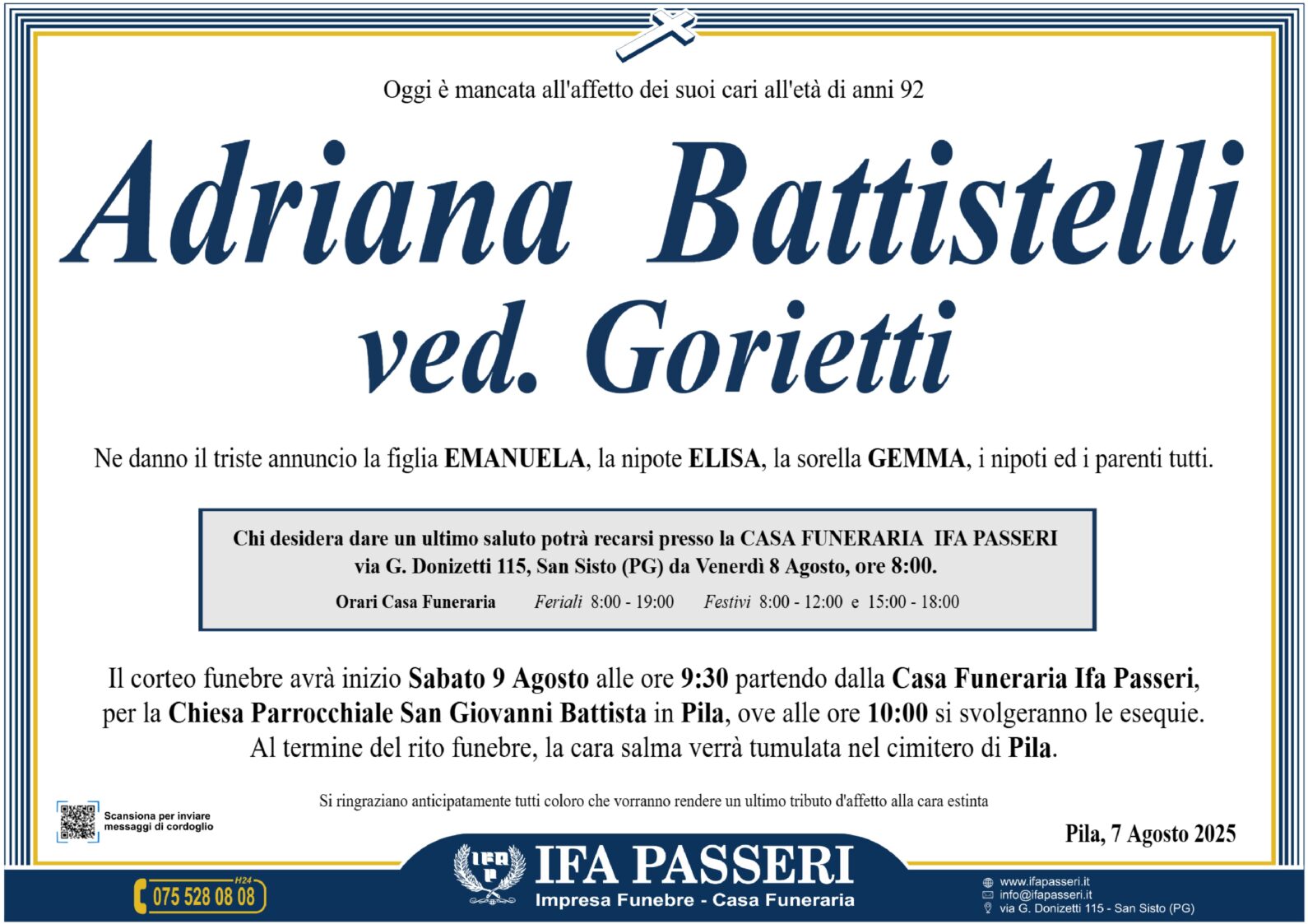 Adriana Battistelli ved. Gorietti