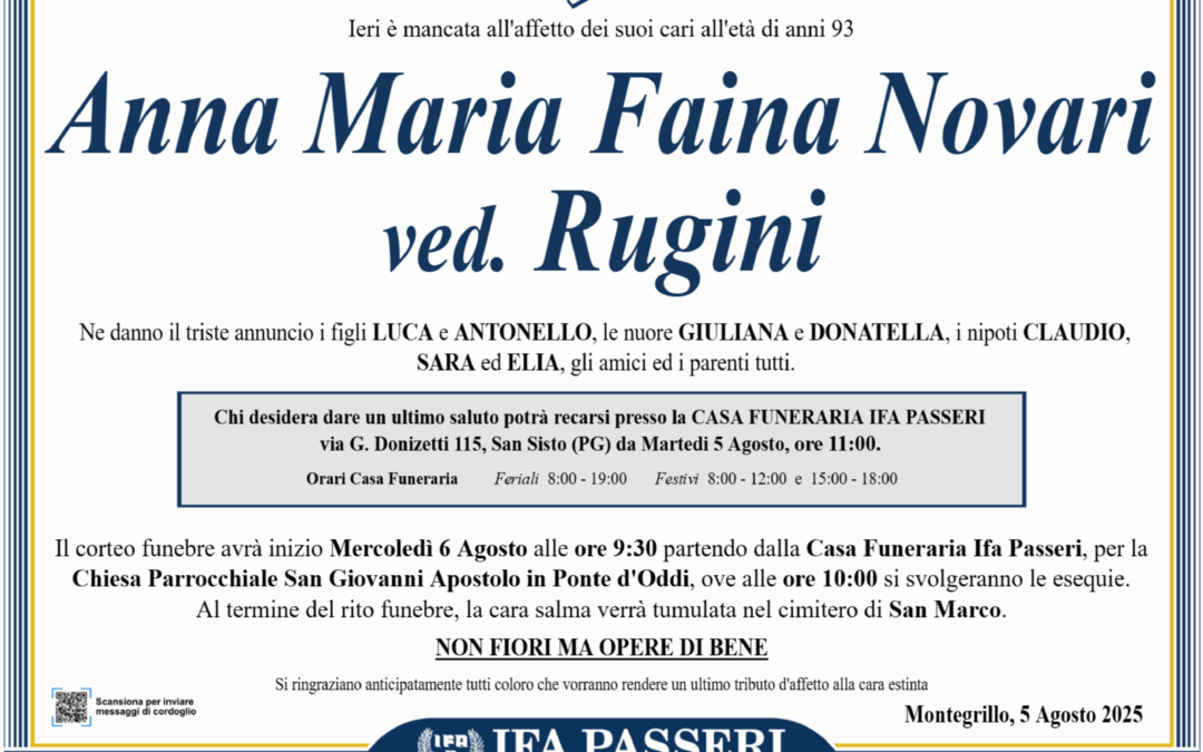 Anna Maria Faina Novari ved. Rugini