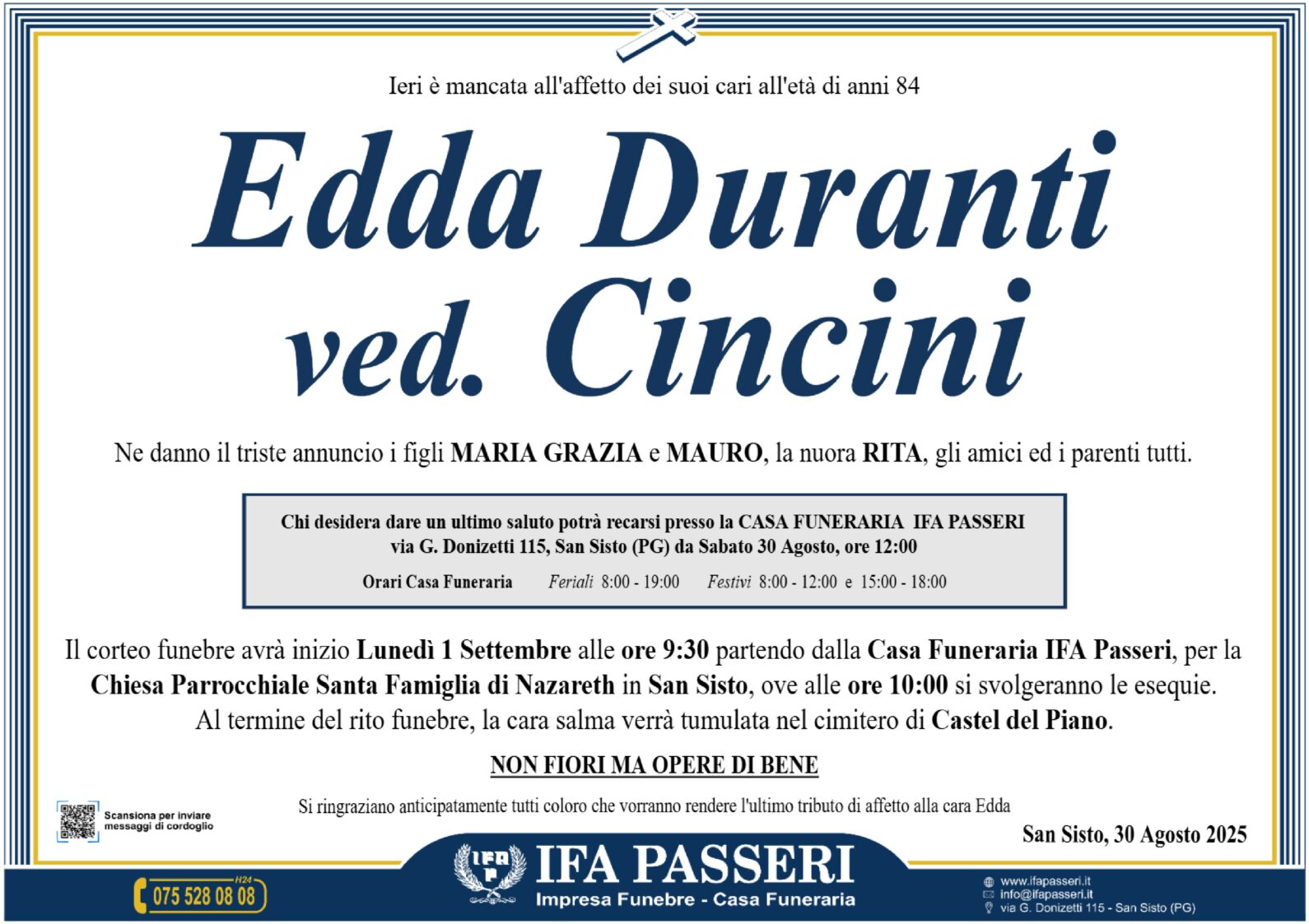 Edda Duranti ved. Cincini