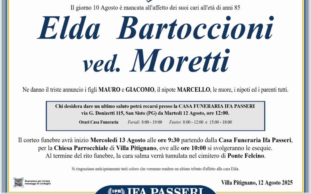 Elda Bartoccioni ved. Moretti