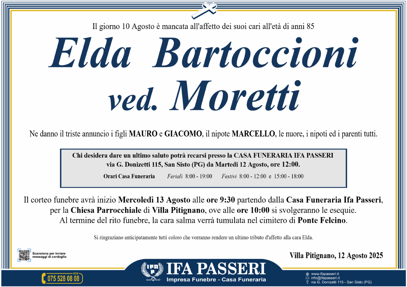 Elda Bartoccioni ved. Moretti