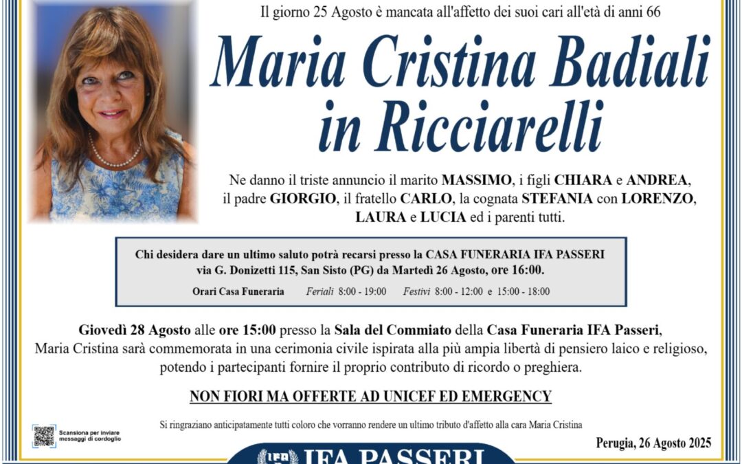 Maria Cristina Badiali in Ricciarelli