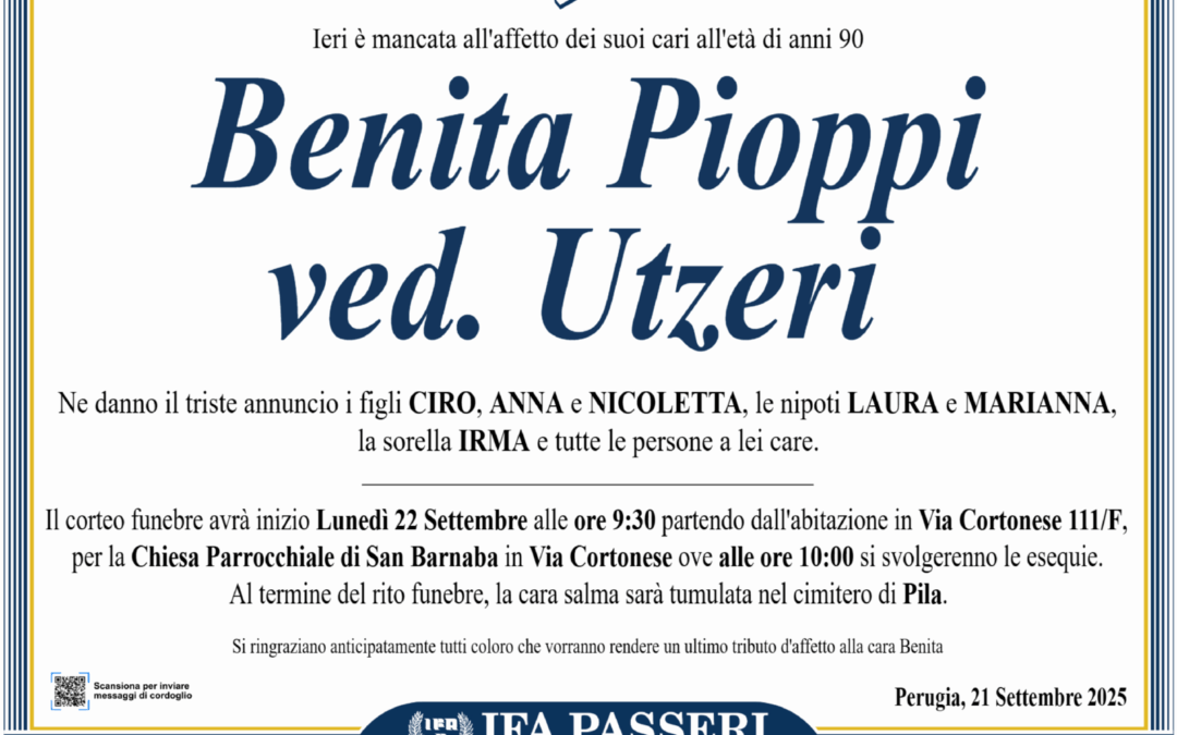 Benita Pioppi ved. Utzeri