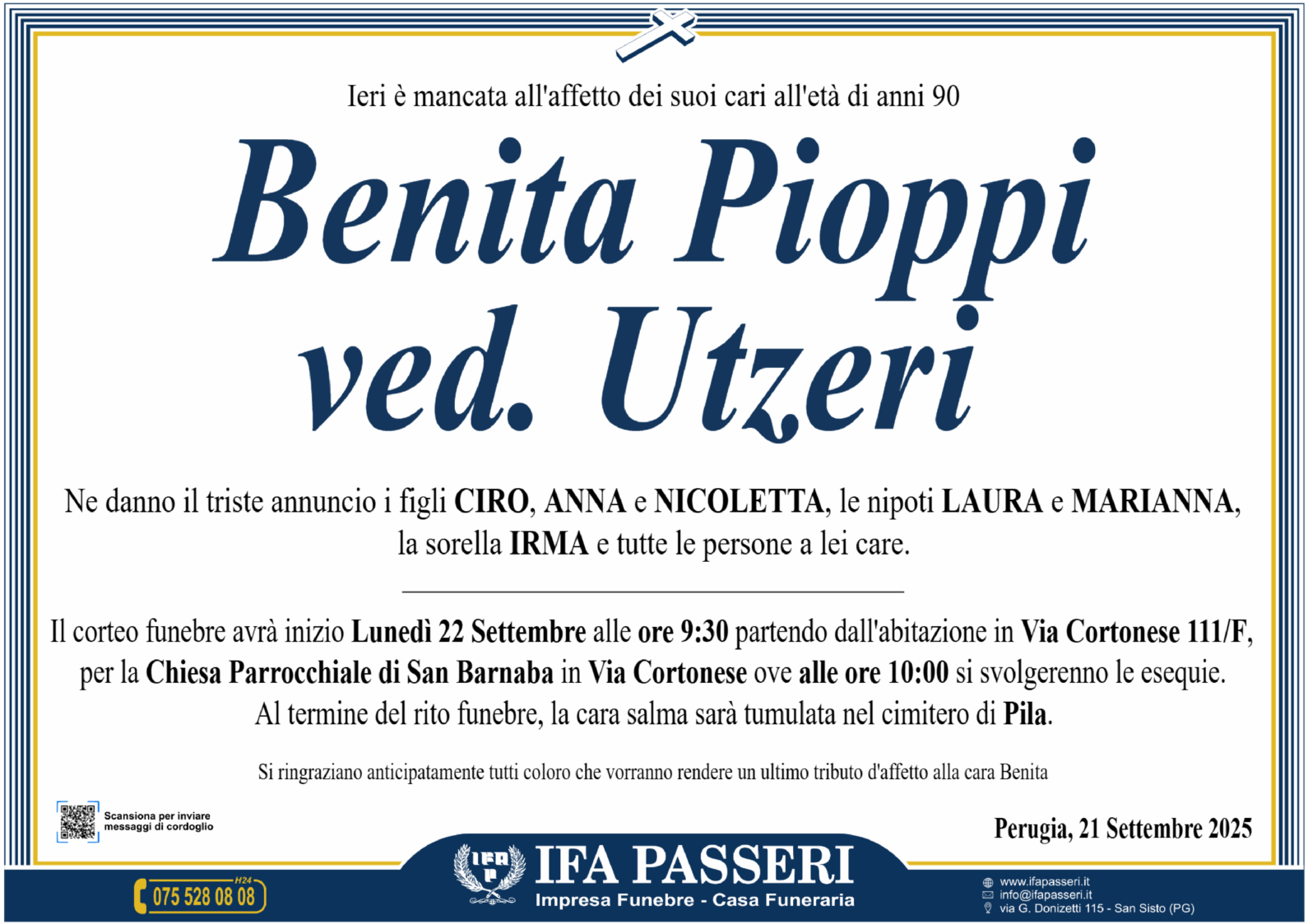 Benita Pioppi ved. Utzeri