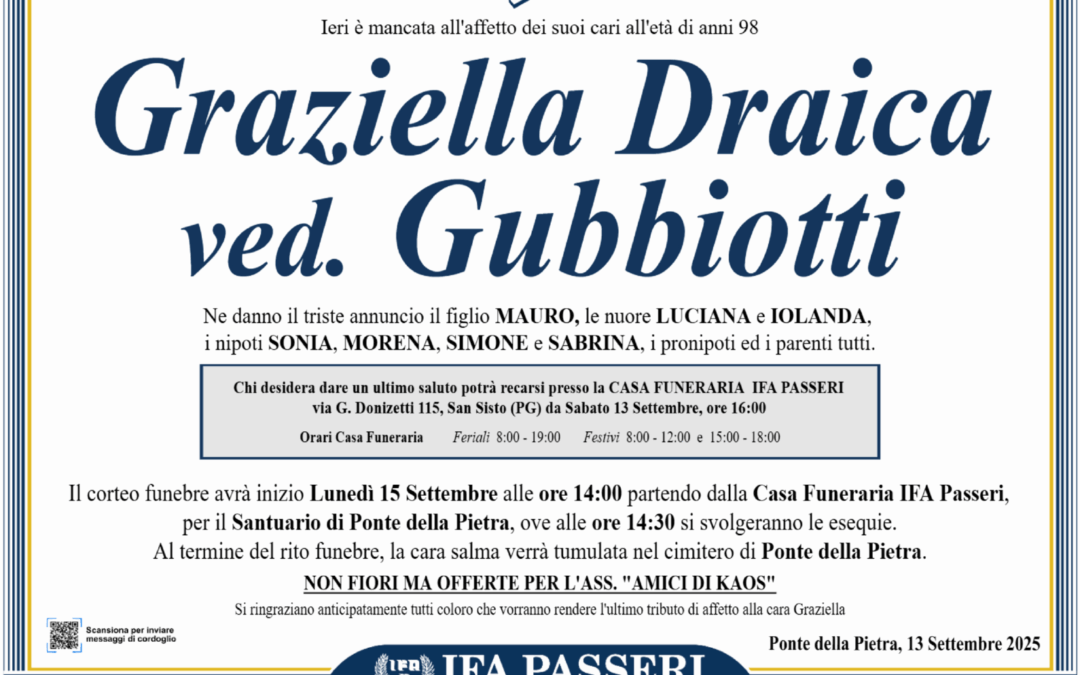 Graziella Draica ved. Gubbiotti